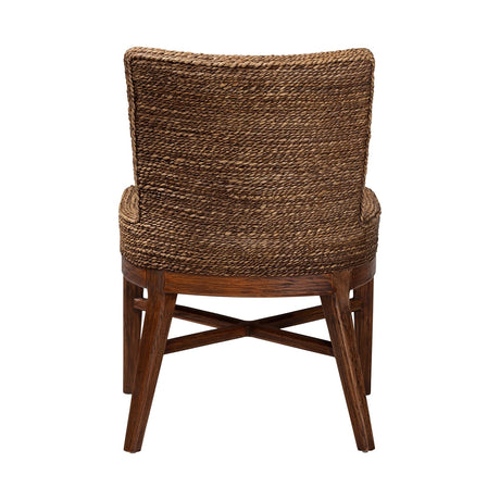 Gili Islands Seagrass Dining Chair with Mahogany Wood Frame by Wicker Fair