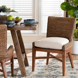 Gili Islands Seagrass Dining Chair with Mahogany Wood Frame by Wicker Fair