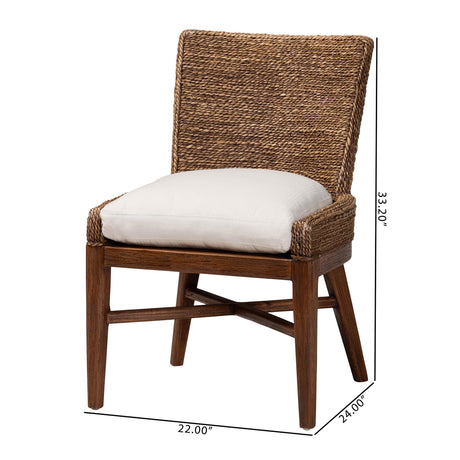 Gili Islands Seagrass Dining Chair with Mahogany Wood Frame by Wicker Fair