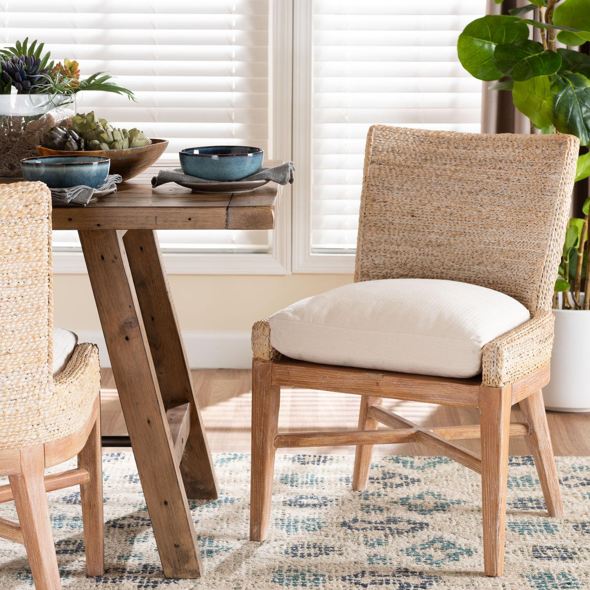 Tagaytay Seagrass Dining Chair with Mahogany Wood Frame by Wicker Fair