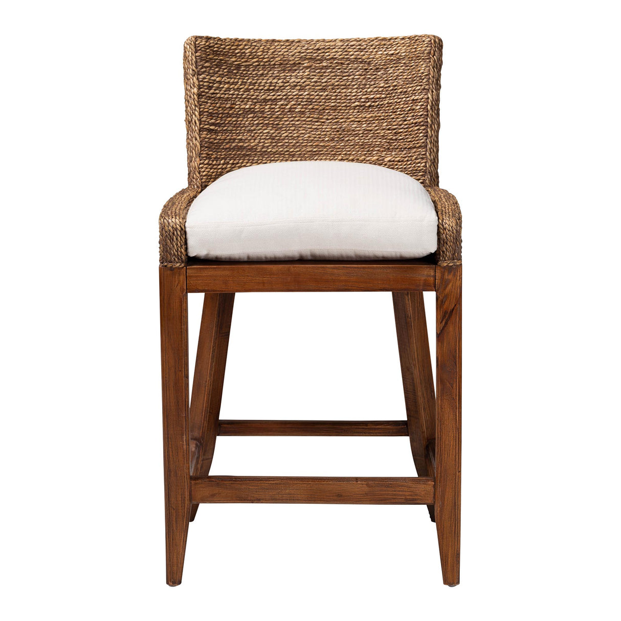 Suzette Seagrass Counter Stool with Mahogany Wood Frame by Wicker Fair