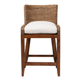Suzette Seagrass Counter Stool with Mahogany Wood Frame by Wicker Fair