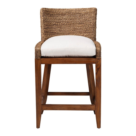 Suzette Seagrass Counter Stool with Mahogany Wood Frame by Wicker Fair