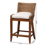 Suzette Seagrass Counter Stool with Mahogany Wood Frame by Wicker Fair