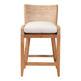 Pathein Seagrass Counter Stool with Mahogany Wood Frame by Wicker Fair