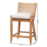 Pathein Seagrass Counter Stool with Mahogany Wood Frame by Wicker Fair