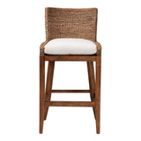 Raja Seagrass Bar Stool with Mahogany Wood Frame by Wicker Fair