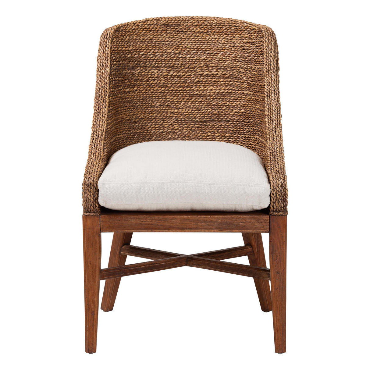 Bacolod Seagrass Dining Chair with Mahogany Wood Frame by Wicker Fair