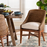 Bacolod Seagrass Dining Chair with Mahogany Wood Frame by Wicker Fair