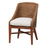 Bacolod Seagrass Dining Chair with Mahogany Wood Frame by Wicker Fair