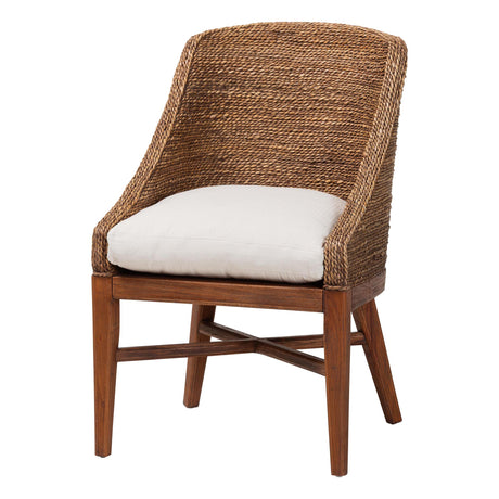 Bacolod Seagrass Dining Chair with Mahogany Wood Frame by Wicker Fair