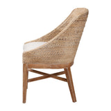 Bacolod Seagrass Dining Chair with Mahogany Whitewash Wood Frame by Wicker Fair