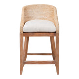 Anumbas Seagrass Counter Stool with Mahogany Wood Frame by Wicker Fair