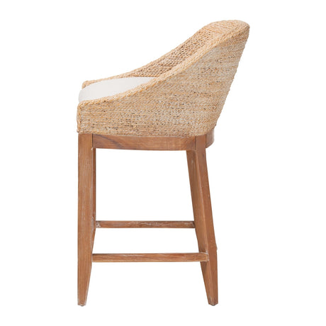 Anumbas Seagrass Counter Stool with Mahogany Wood Frame by Wicker Fair