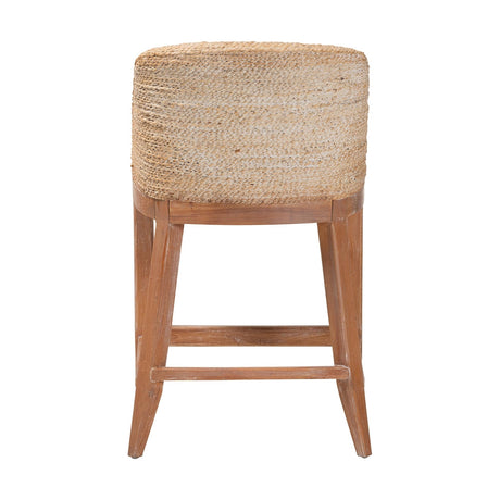 Anumbas Seagrass Counter Stool with Mahogany Wood Frame by Wicker Fair