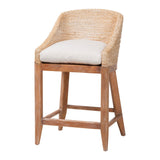 Anumbas Seagrass Counter Stool with Mahogany Wood Frame by Wicker Fair