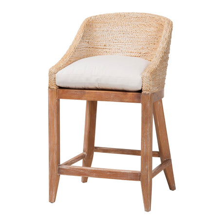 Anumbas Seagrass Counter Stool with Mahogany Wood Frame by Wicker Fair
