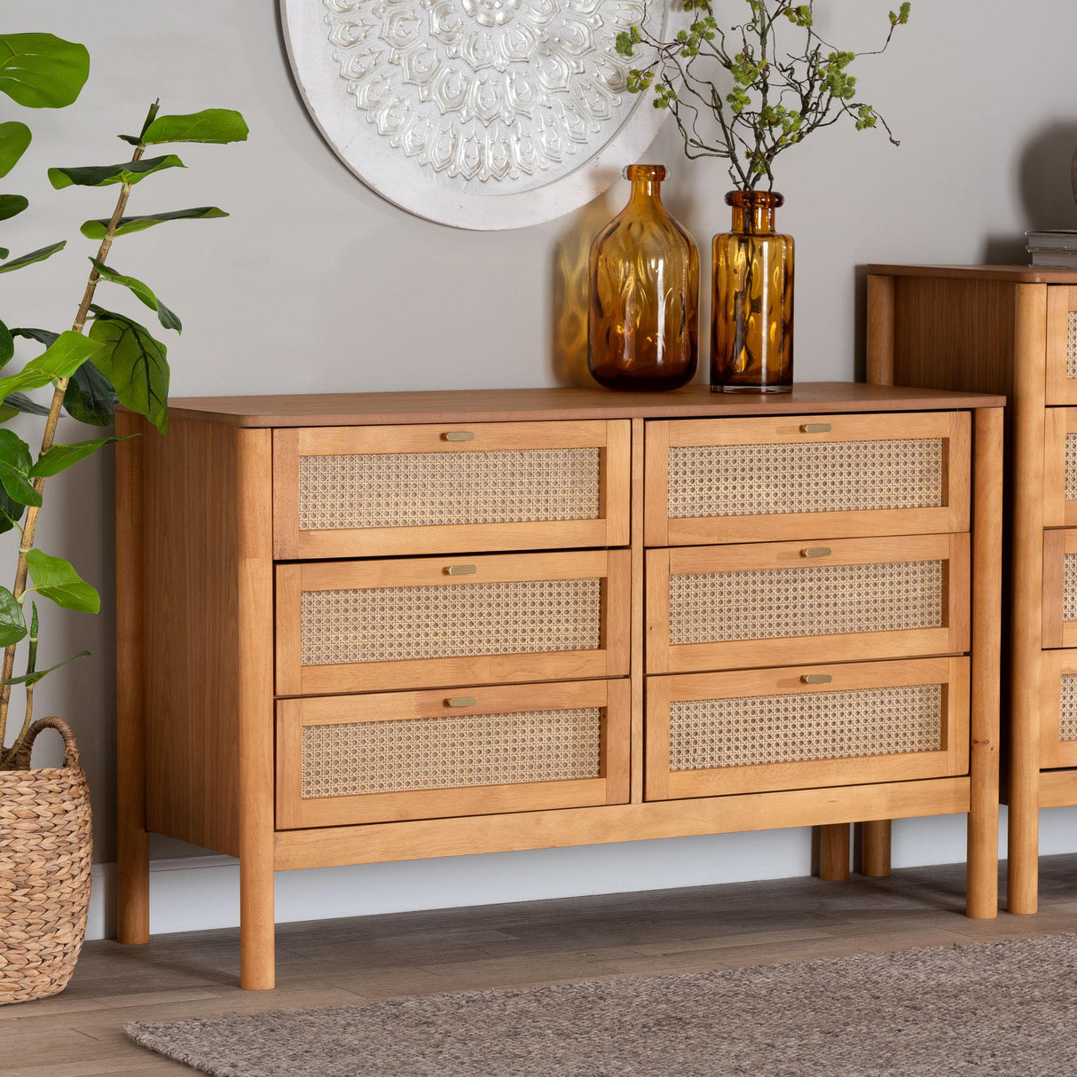slim fit dress slacks Jenn Japandi 6-Drawer Dresser – Golden Brown Wood – AmericanRattan