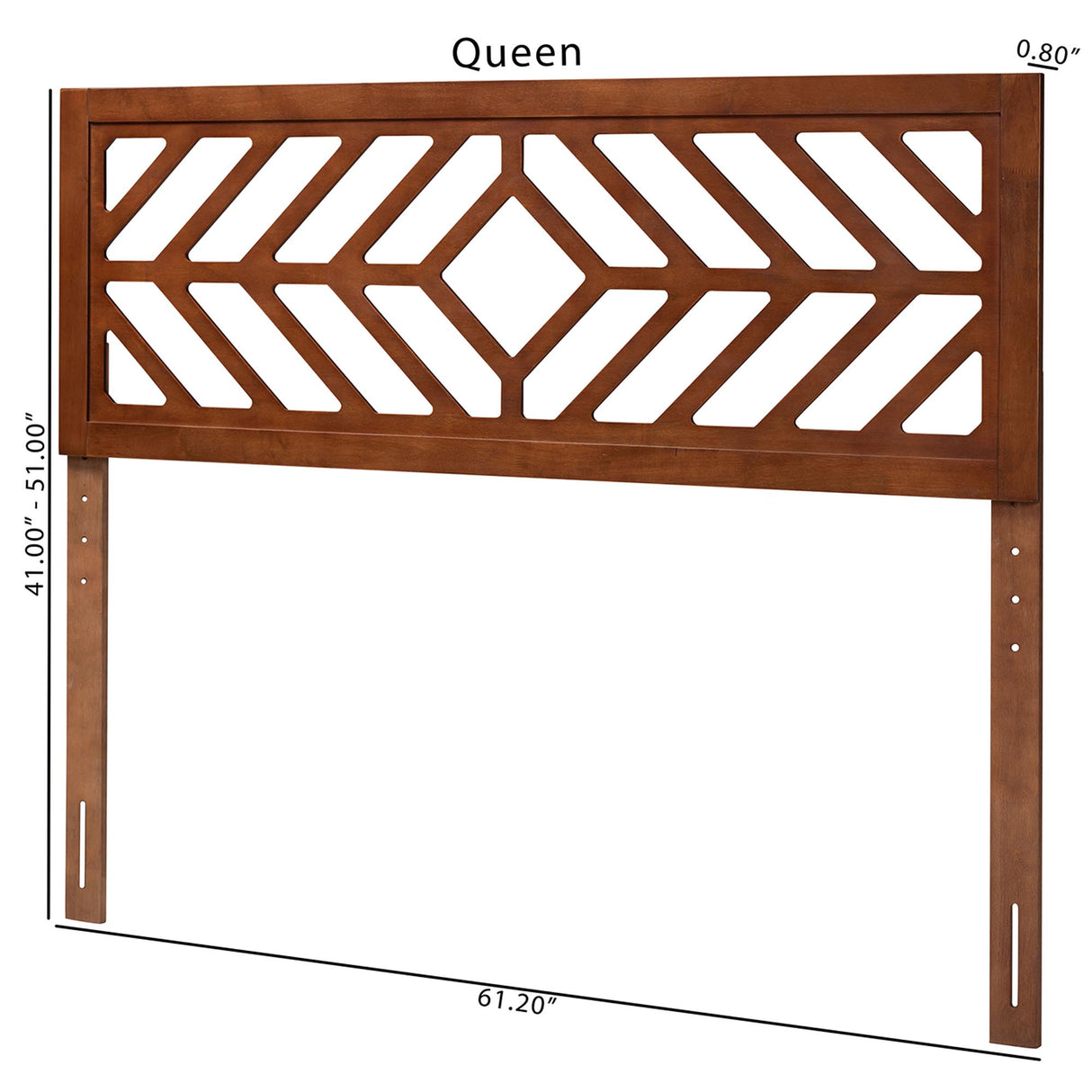 Olsen Wood Headboard with Geometric Cutout Design by Wicker Fair