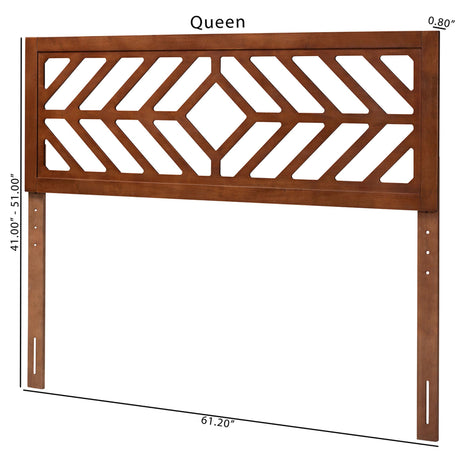 Olsen Wood Headboard with Geometric Cutout Design by Wicker Fair