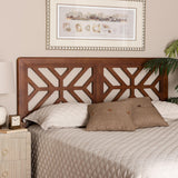 Kalare Wood Headboard with Geometric Cutout Design by Wicker Fair