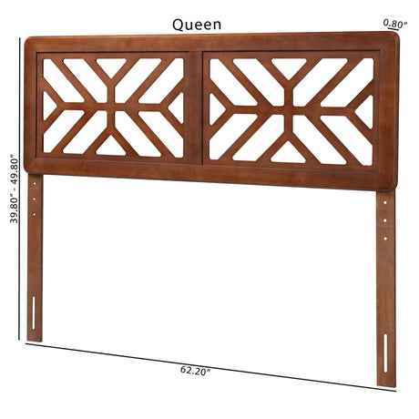 Kalare Wood Headboard with Geometric Cutout Design by Wicker Fair