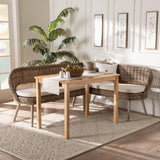 Mindanao Wicker Fair Rattan 3 Pc Dining Nook Bench Set