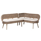 Mindanao Wicker Fair Rattan 2 Pc Dining Nook Bench Set