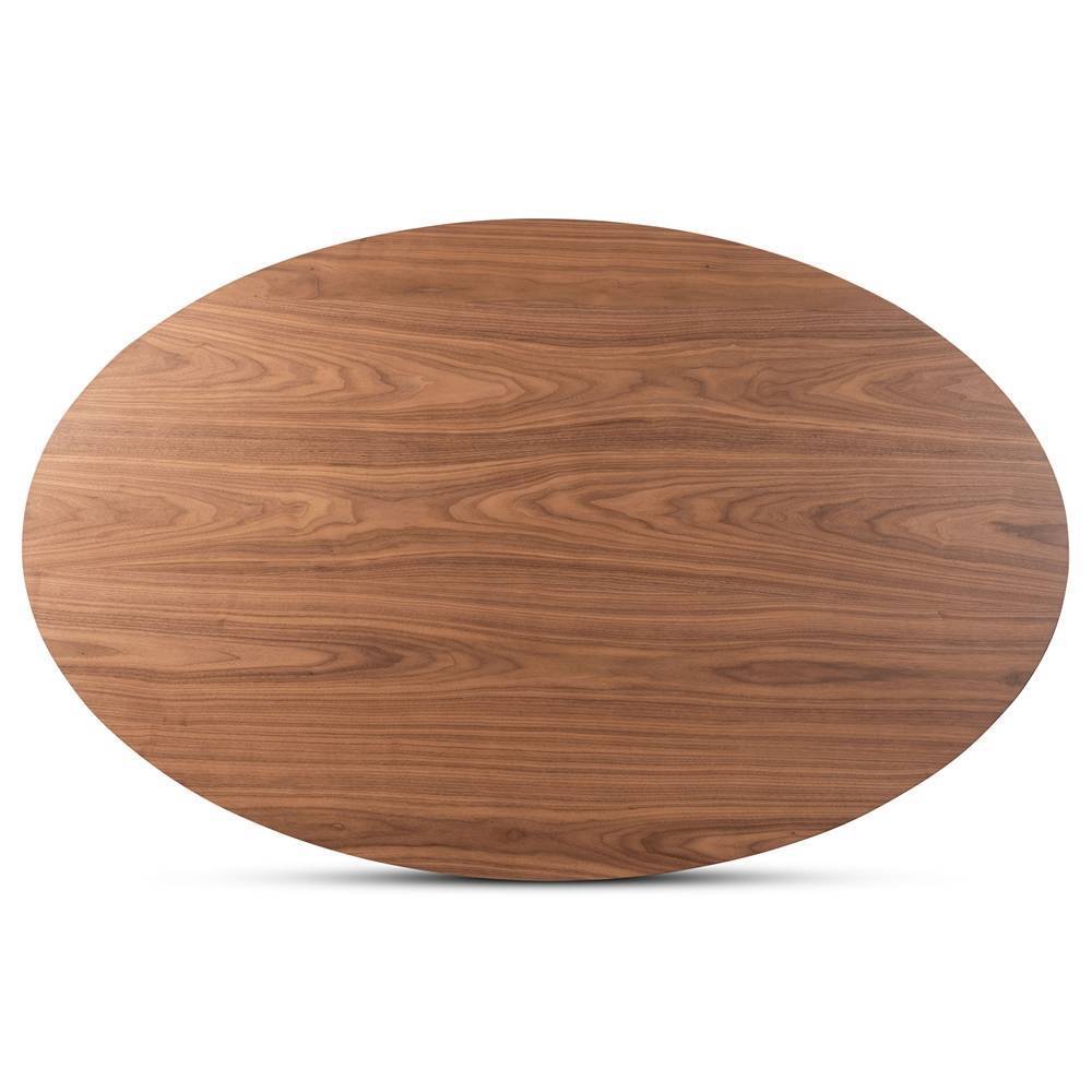 Woodsman Walnut Finished Solid Wood 71-Inch Oval Dining Table