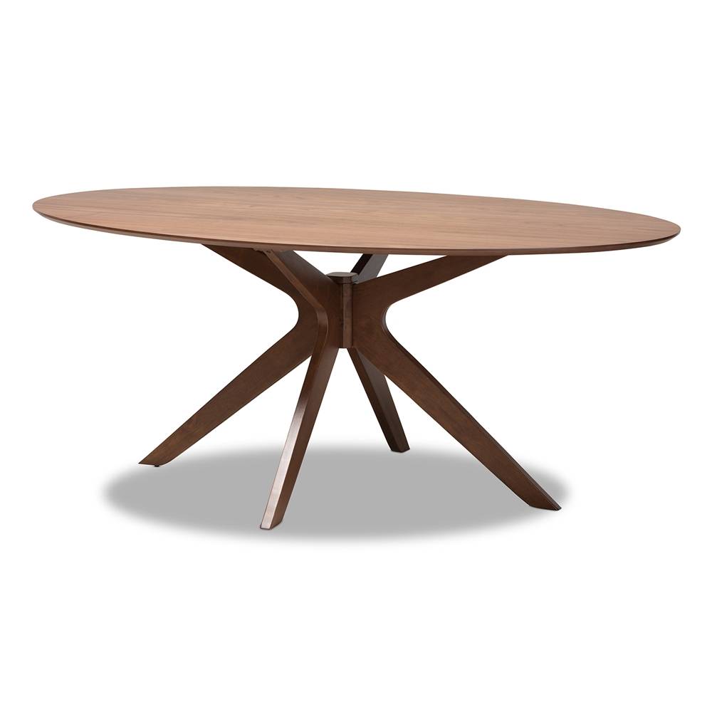 Woodsman Walnut Finished Solid Wood 71-Inch Oval Dining Table