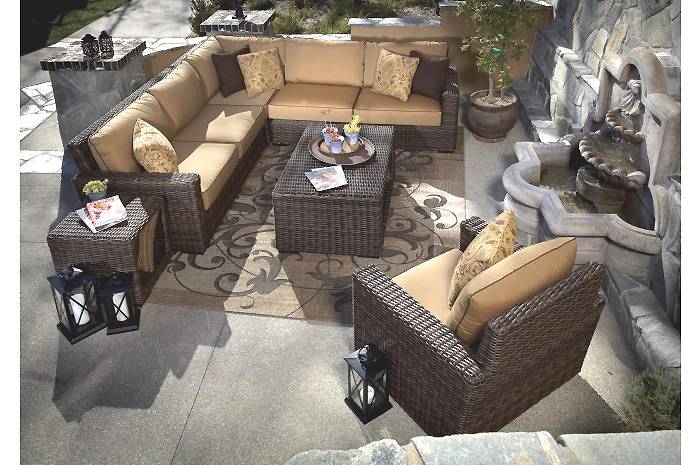Montecito Outdoor Patio Wicker 5 Piece Sectional Seating Set Model 2501-SEC5 by Sunset West