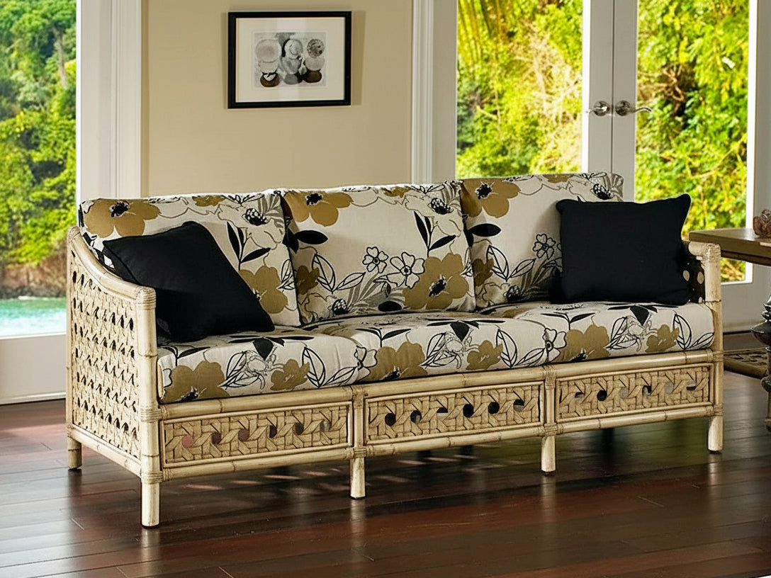 Morocco Rattan Deep Seating Sofa By Designer Wicker Tribor