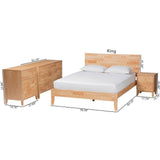 Madrid 4 Pc Japandi Inspired Wooden Queen Bedroom Set