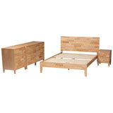 Madrid 4 Pc Japandi Inspired Wooden Queen Bedroom Set