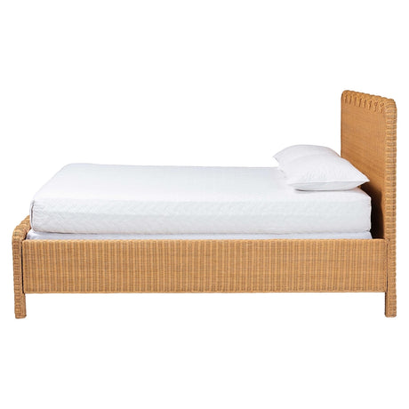 Mitzu Scalloped Natural Rattan Bed Frame by Wicker Fair