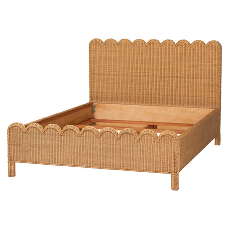 Mitzu Scalloped Natural Rattan Bed Frame by Wicker Fair