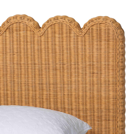 Mitzu Scalloped Natural Rattan Bed Frame by Wicker Fair