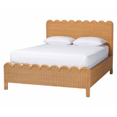 Mitzu Scalloped Natural Rattan Bed Frame by Wicker Fair