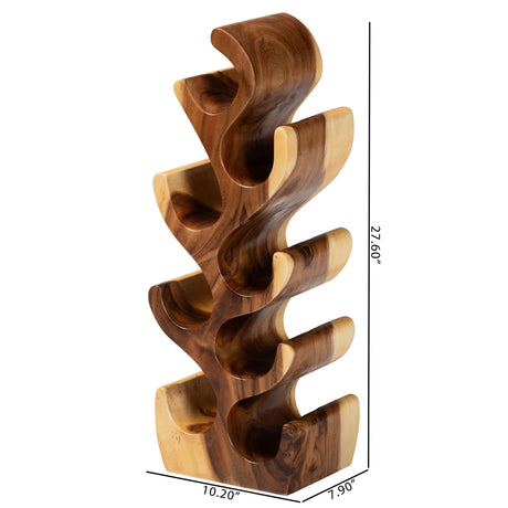Matana Suar Wood Wine Rack with 8-Bottle Capacity by Wicker Fair