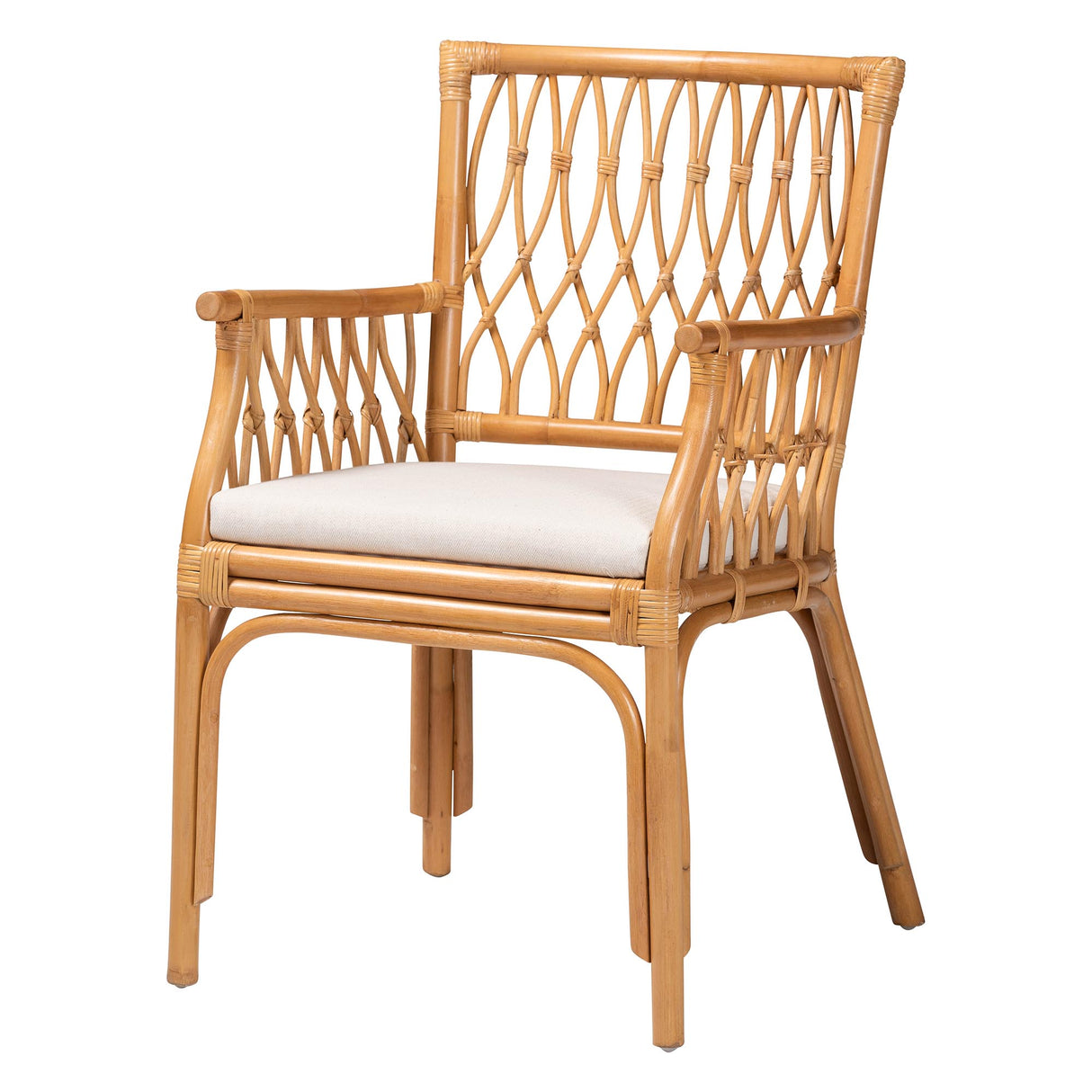 Laisa Bohemian Light Honey Rattan Arm Chair by Wicker Fair