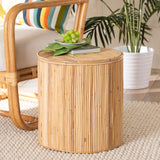 Silagra Modern Bohemian Natural Rattan End Table by Wicker Fair