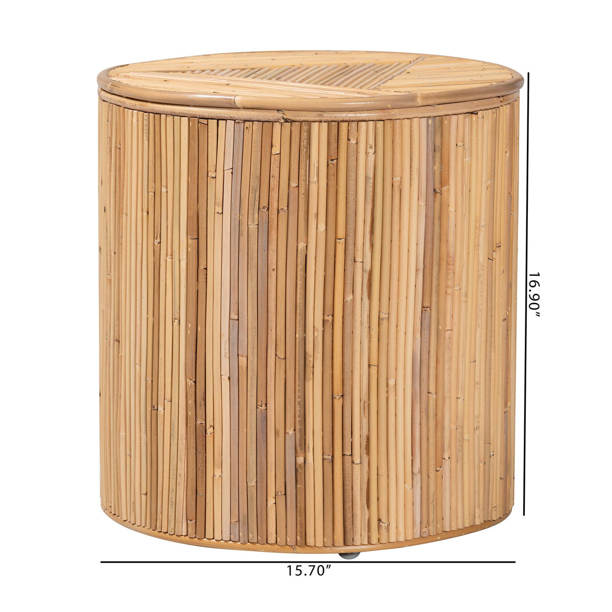 Silagra Modern Bohemian Natural Rattan End Table by Wicker Fair