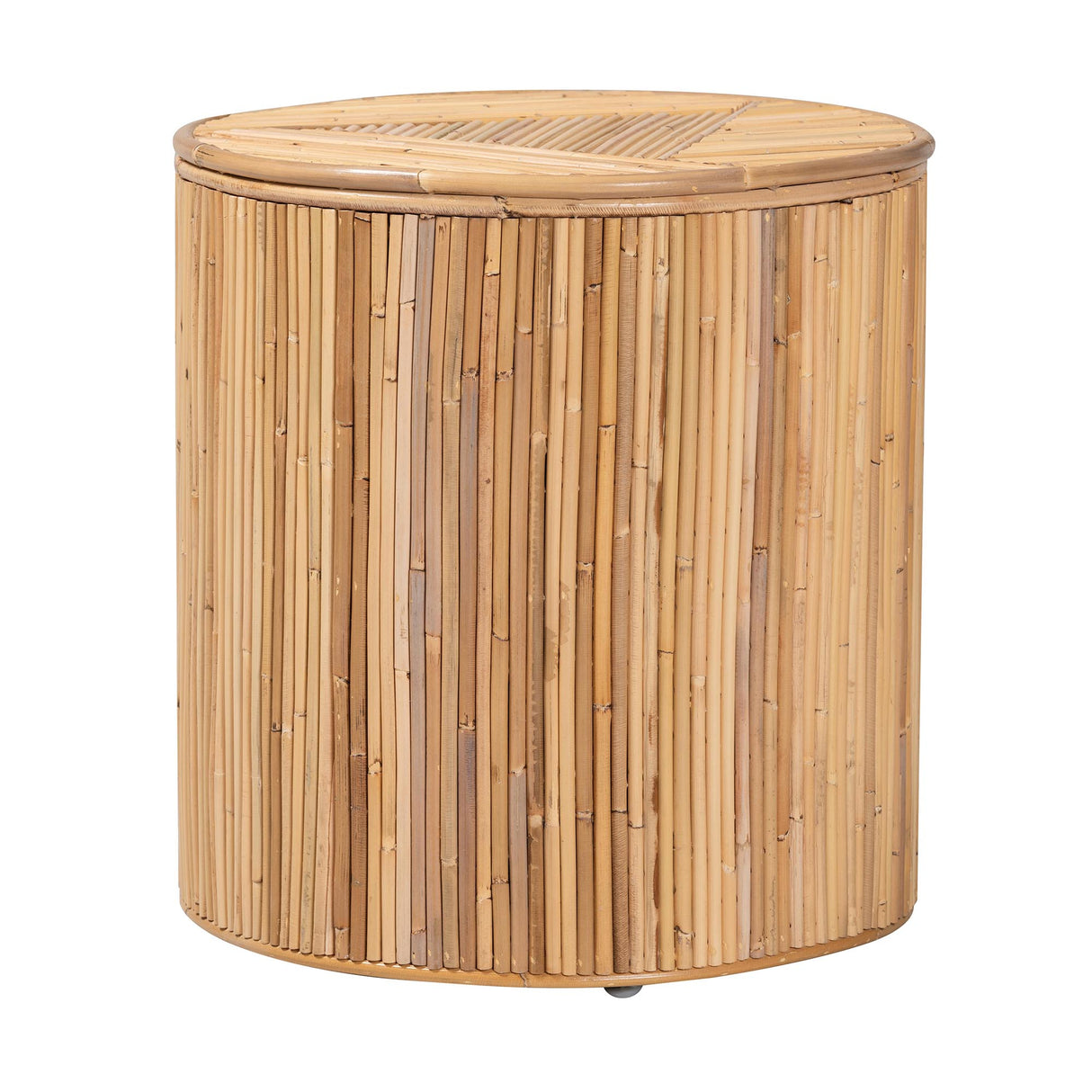 Silagra Modern Bohemian Natural Rattan End Table by Wicker Fair