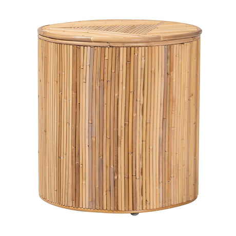 Silagra Modern Bohemian Natural Rattan End Table by Wicker Fair