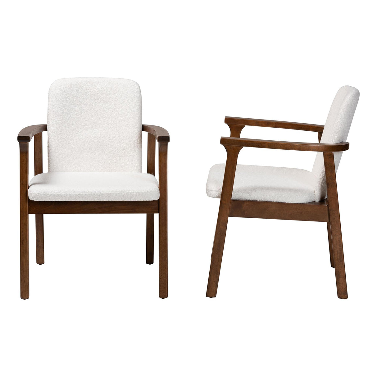 Miyagi Boucle Upholstered Dining Chair Set of 2 by Wicker Fair