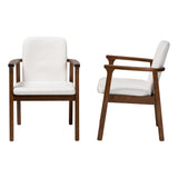 Miyagi Boucle Upholstered Dining Chair Set of 2 by Wicker Fair