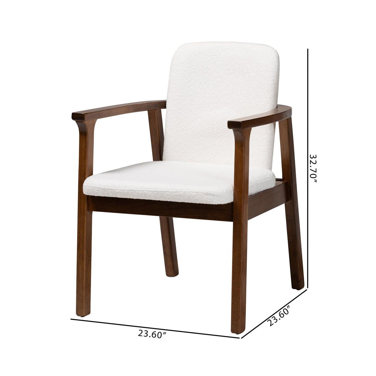 Miyagi Boucle Upholstered Dining Chair Set of 2 by Wicker Fair