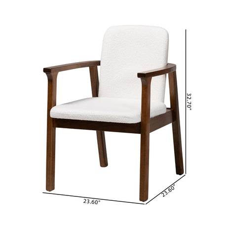 Miyagi Boucle Upholstered Dining Chair Set of 2 by Wicker Fair