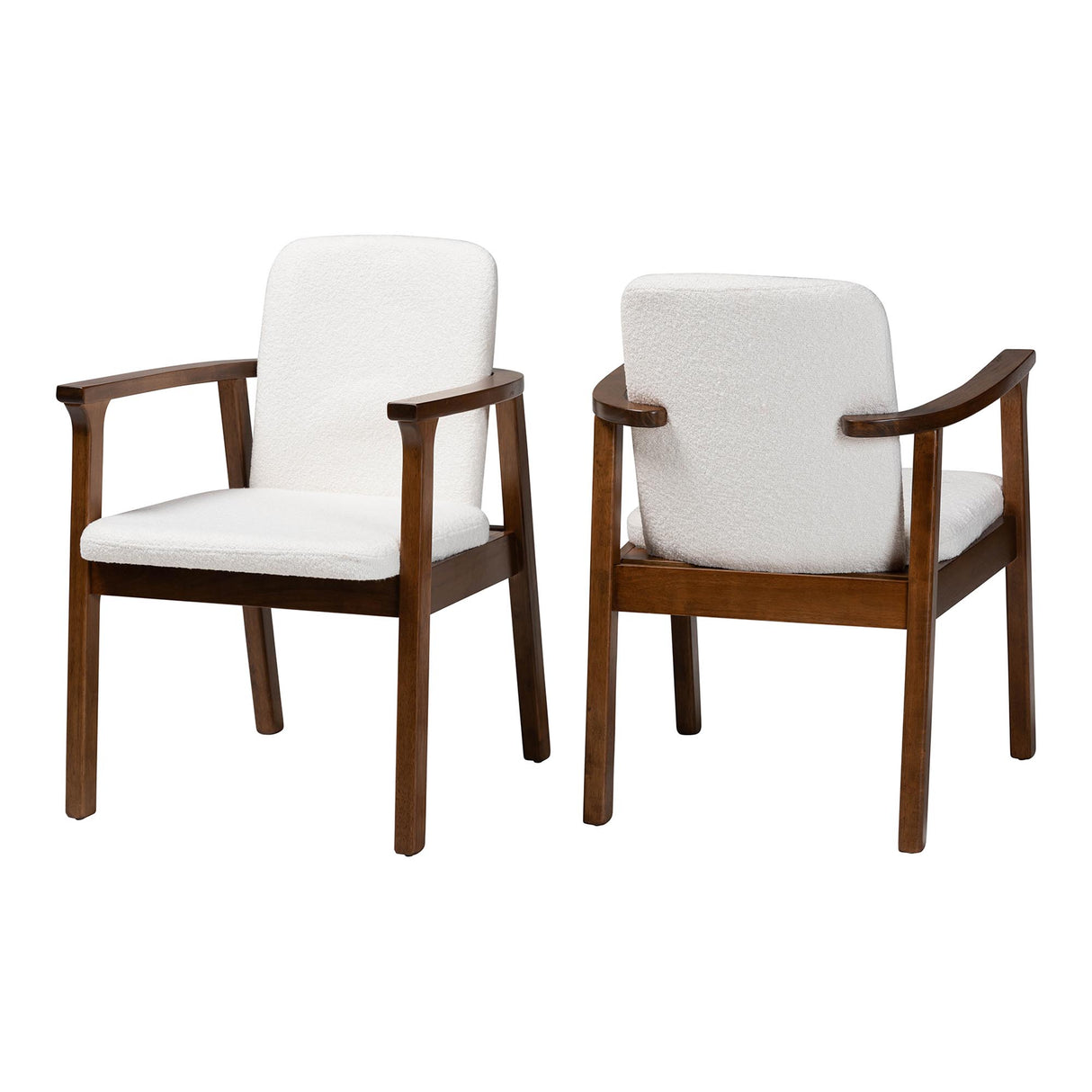 Miyagi Boucle Upholstered Dining Chair Set of 2 by Wicker Fair