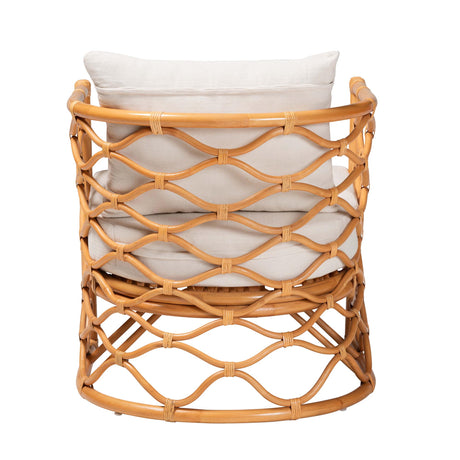 Raisa Bohemian Light Honey Rattan Arm Chair by Wicker Fair